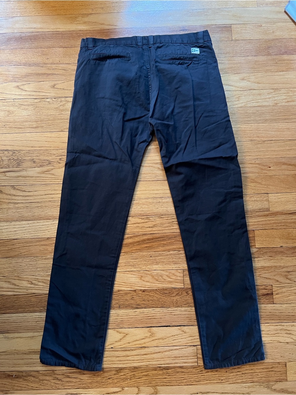 Men's Black Chino Pants with Subtle Logo